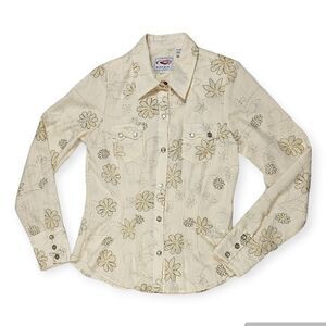 Roper‎ Floral Cowgirl Western Rodeo Shirt Women's Size Small